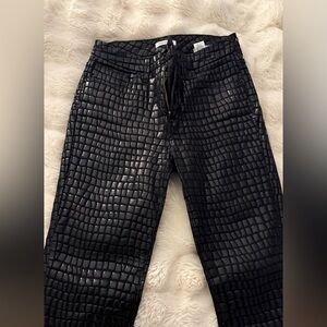 Good American Croc Leather Pants